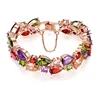 High Quality Colorful Crystal Diamond Rose Gold Plated Zircon Bracelet for Women
