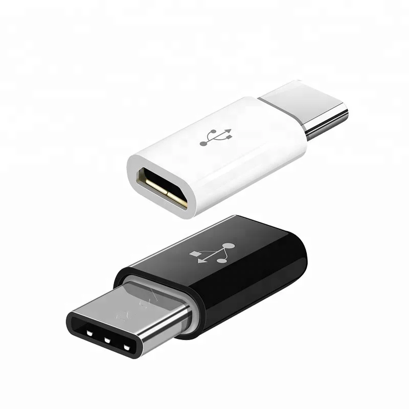 

Micro USB to type c Adapter OTG connector for micro usb cable, Black.white