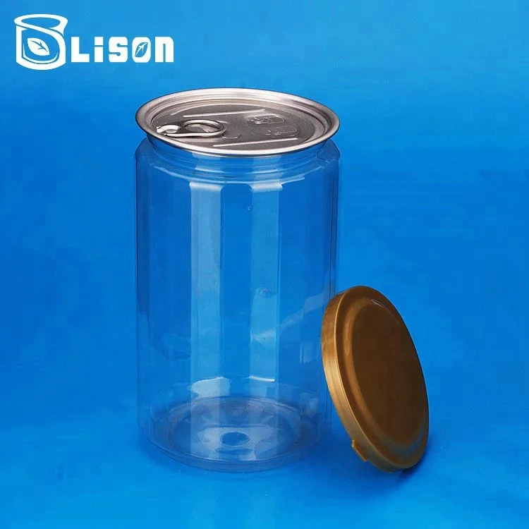 1000ml Cylinder Shape Bpa Free Plastic Tin Can Containers For Coffee Power Buy 1000ml Large Size Customized Clear Empty Food Container Packaging 1000ml Large Size Customized Clear Empty Food Container Packaging With