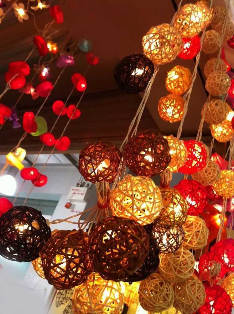 Buy 2 Set Of Lighting String 20 Rattan Balls Lights Set Hanging