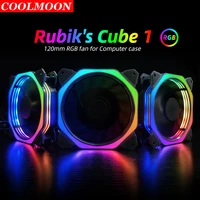 

Coolmoon Rubik's Cube 1 Polygon appearance PC cooling fan 12v LED Controller RF remote control computer case 120mm rgb fan