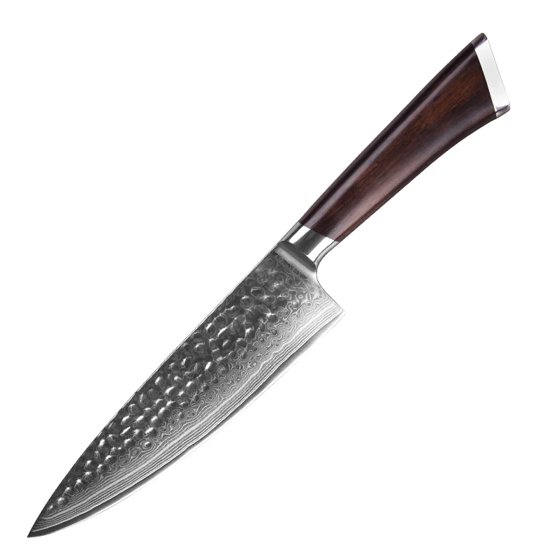 

Stocked  Japanese Damascus Kitchen Chef Knife with Ebony Wood Handle