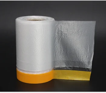 Wide 270cm 10m Auto Paint Hdpe Masking Film With Crepe Paper Masking ...