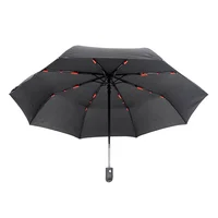 

Happy swan zhejiang factory custom umbrellas Three folding cheap automatic amazon black fold umbrella with logo prints