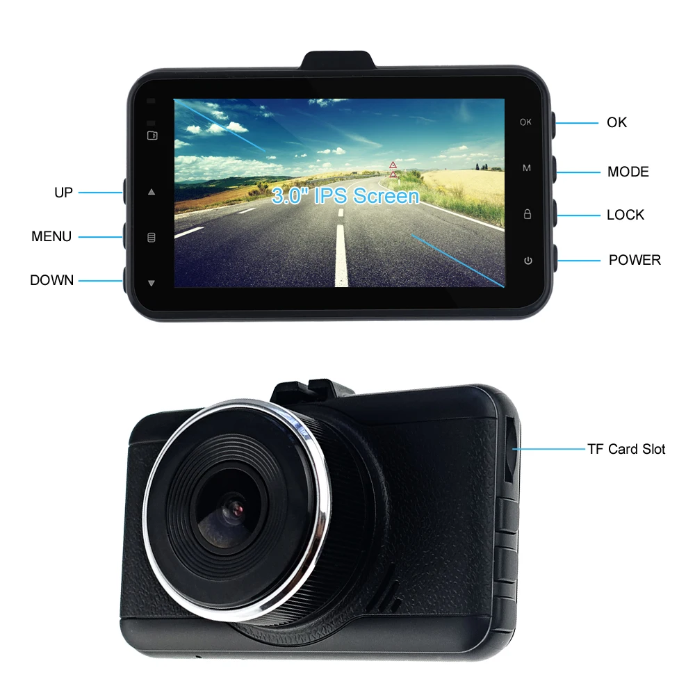 Advanced Driver Assistance System (ADAS) 1296p  cam dash manual car camera Full HD dvr