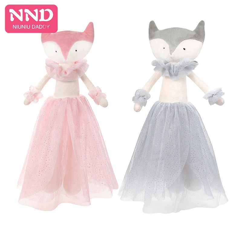 

Free shipping  Princess Fox Plush Animal Toy Wearing Clothing Stuffed Peluche Doll Cute Children Girl Gift Niuniu Daddy