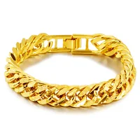 

2019 Hot Style Latest Big Gold Chain Bracelets designs No Fade Vietnam Alluvial Gold Bracelets Jewelry for Mens
