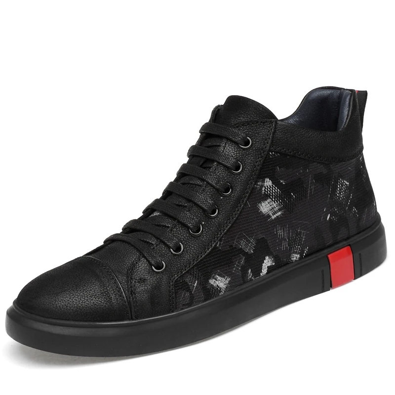 

OEM fashion leather men sneaker custom high top sneakers for men