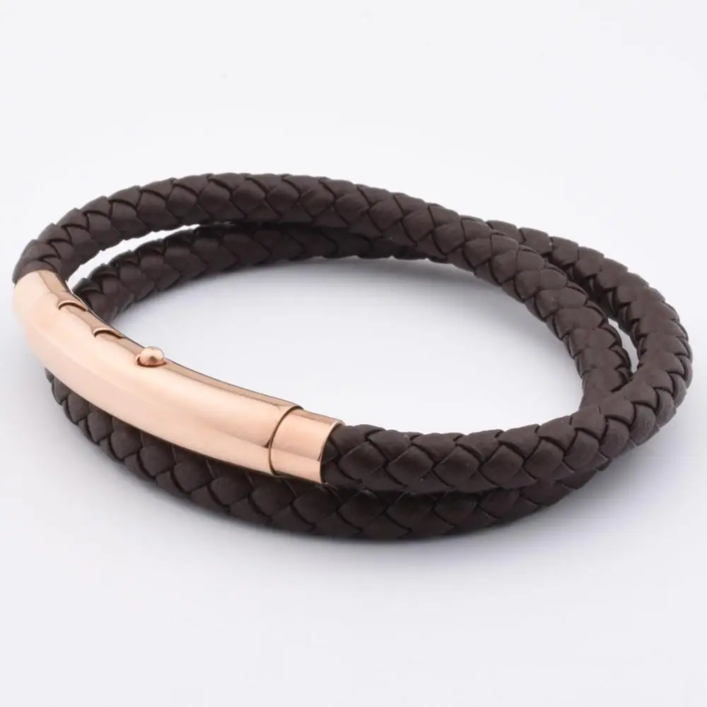 

Womens Men Accessories 2018 Brown Leather Braided Bracelet