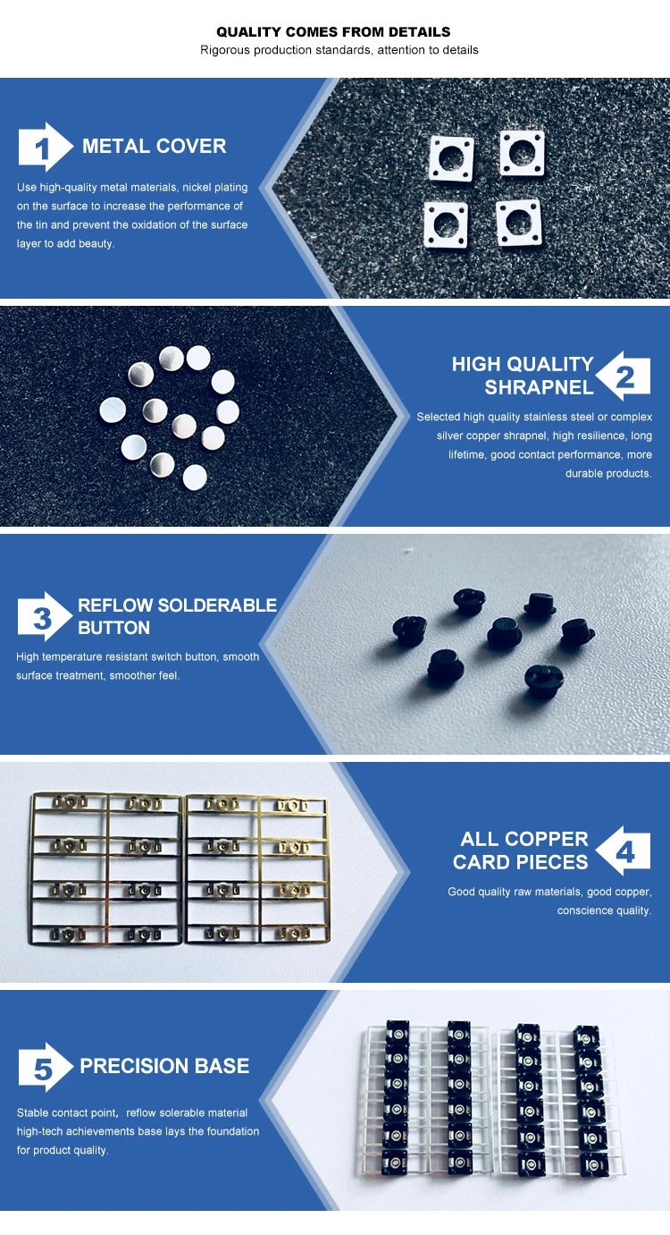 JC-A06-F5 Caps 12x12mm  Series tactile square tact switch key cap with waterproof push button