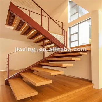 High Quality Steel Wood Stairs Interior Cable Railings Staircase Buy Wood Stair Railings Cable Railings For Stairs Steel Wood Stair Product On