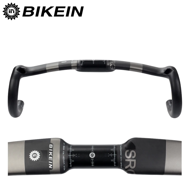 

BIKEIN Ultralight Full UD Carbon Road Bike Handlebar Cycling Bicycle Drop Bar 400/420/440mm Bent Bar Bicycle Parts 220g Matte, Matte black