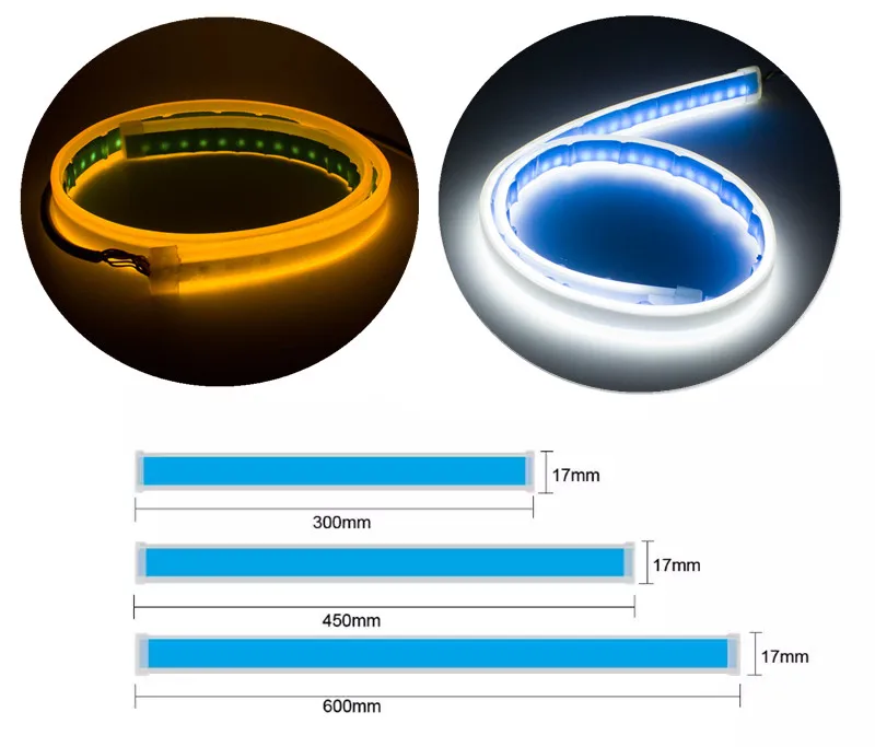Led Drl Daytime Running Lights Strips Led Turn Signal Light Strips 60cm