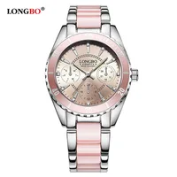 

LONGBO 80303 2019 New Arrival Fashion Elegant Women Analog Quartz Watches Luxury Lady Rhinestone Ceramic watches