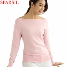 High Quality 2014 Cashmere Sweater Women Female Knitted Sweaters Long Sleeve Pullovers  Slash Neck Sweater With 4 Colors