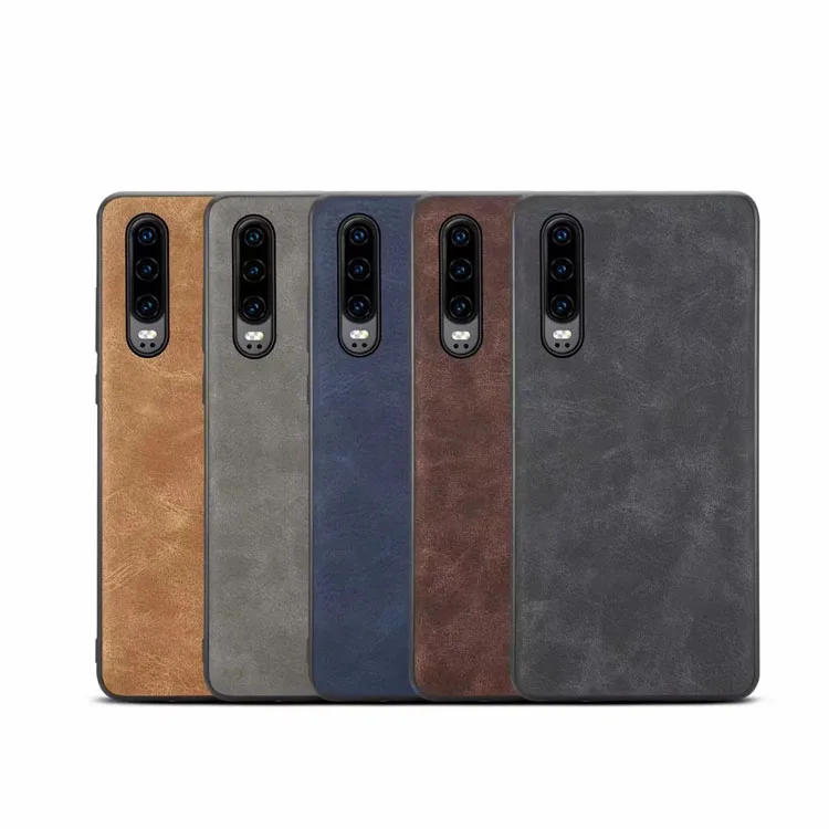 Wholesale High Quality P30  Back PU Leather Mobile Phone Cover Case for Huawei P30 Cover Case