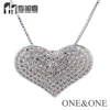 Classical Design Heart Shape Pave Setting CZ Pendant