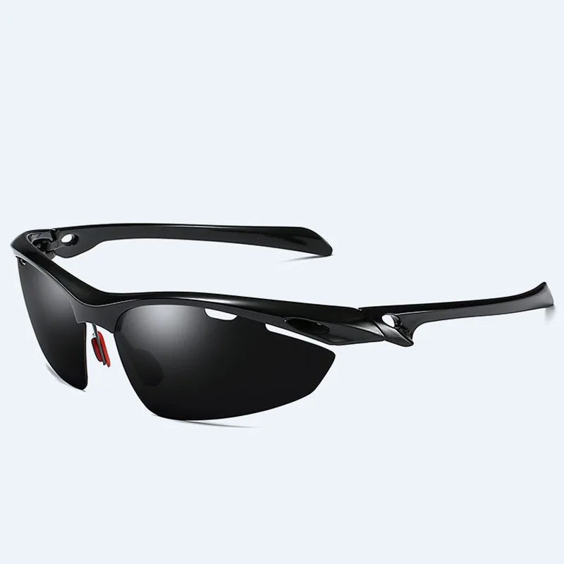 

wholesale pc half rimless frame custom logo outdoor sport eyewear anti glare cycling polarized sunglasses men
