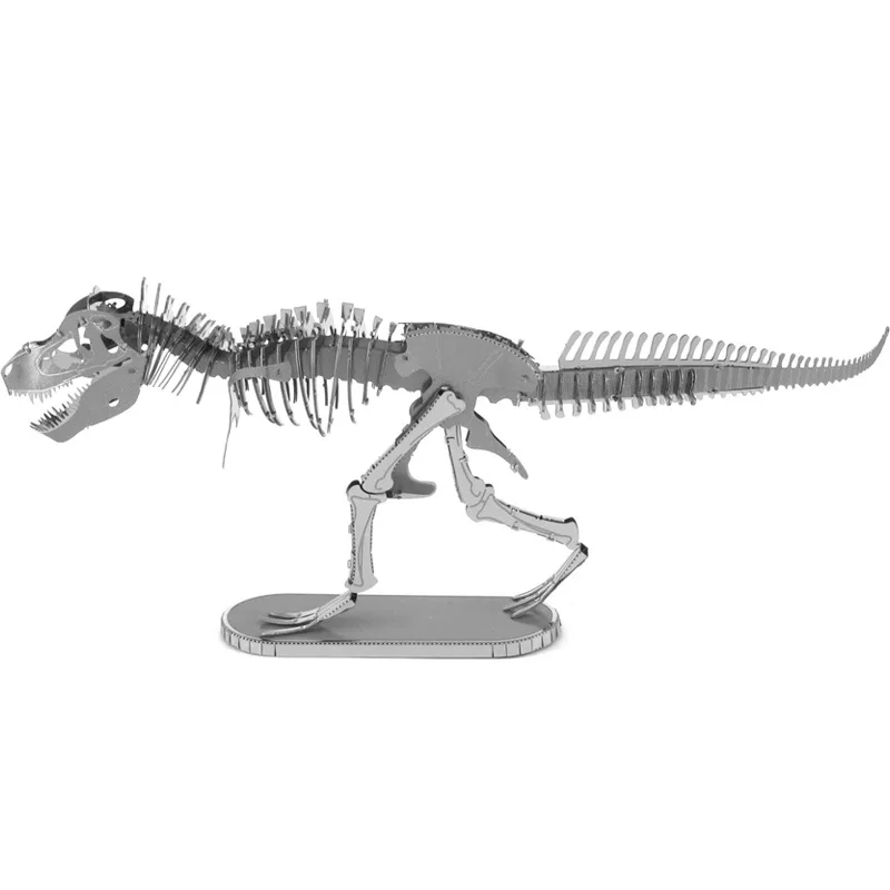 

Educational Toys Tyrannosaurus Rex Skeleton Metal Works Diy 3D Laser Cut Models Puzzle Magnetic 3d Jigsaw Puzzles Free Shipping, Silver