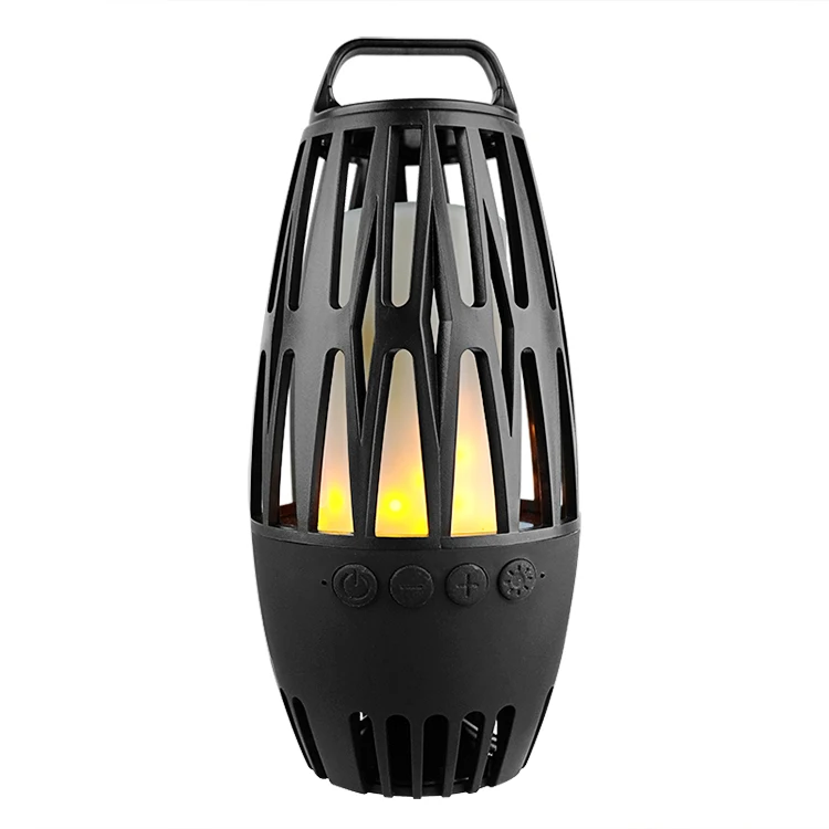 

High-volume mini portable lantern-shaped wireless Bluetooths speaker with warm flame light