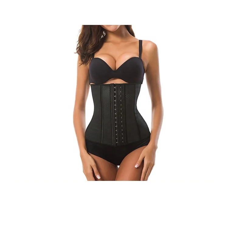 Women's Underbust Corset Waist Trainer Cincher Steel Boned Body Shaper Sauna Plus Size Waist Trainer With Adjustable Hooks