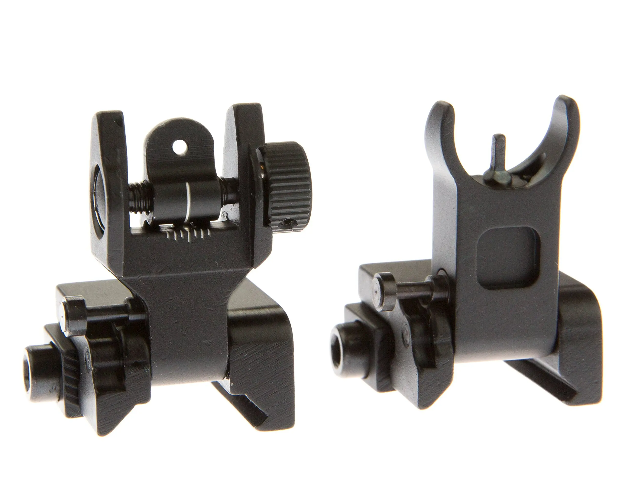 Flip Up Battle Sights Co-Witness Back Up Iron Sights BUIS - Front & Rea...
