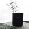 Cylindrical Luxury Home Decor Black Glass Candle Jar