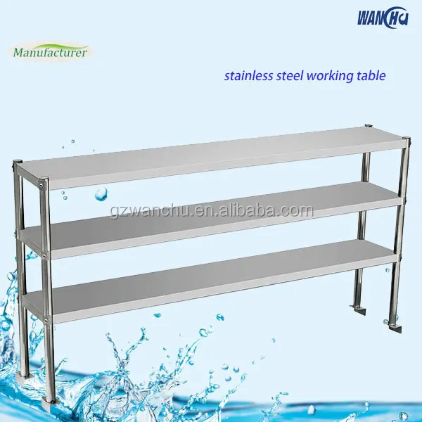 Work Table Stainless Steel Double Over Shelf For Restaurant Equipment/3
