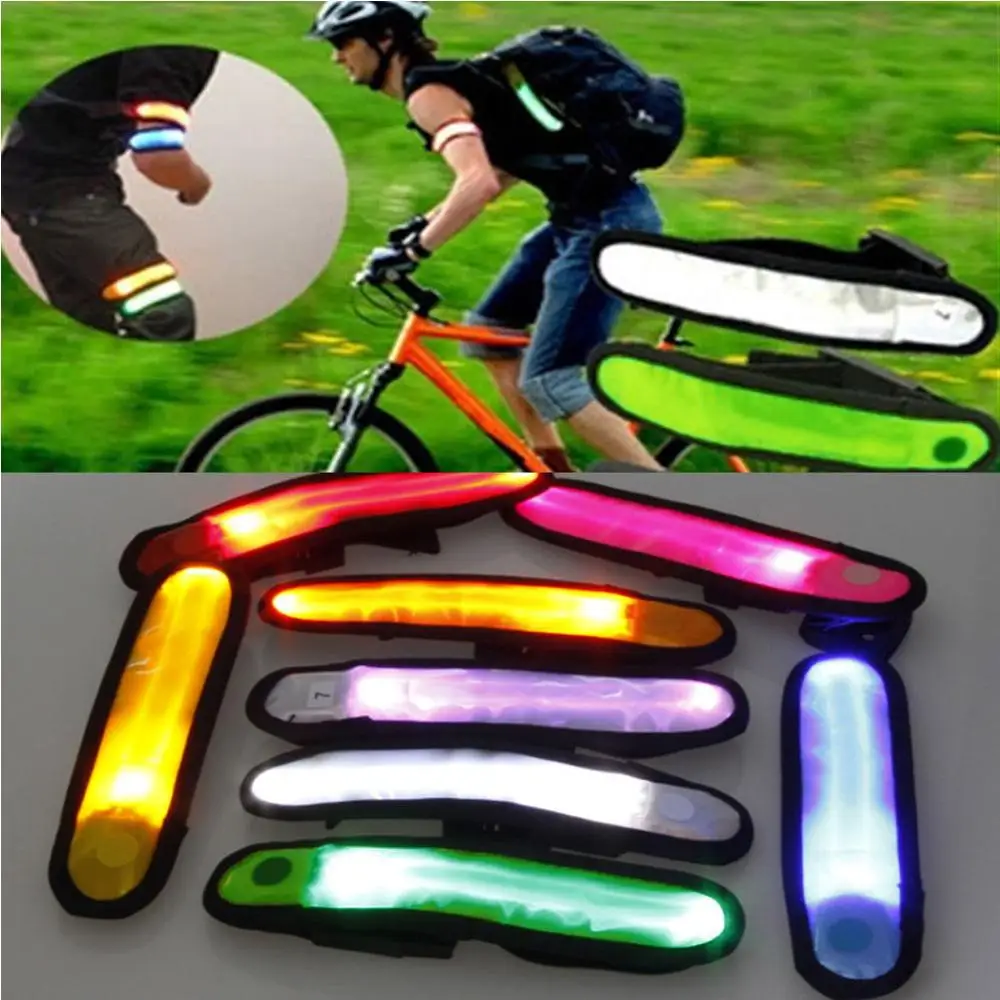 Sports Outdoor Bike Cycling Safety Led Reflective Arm Band Belt Wrap ...