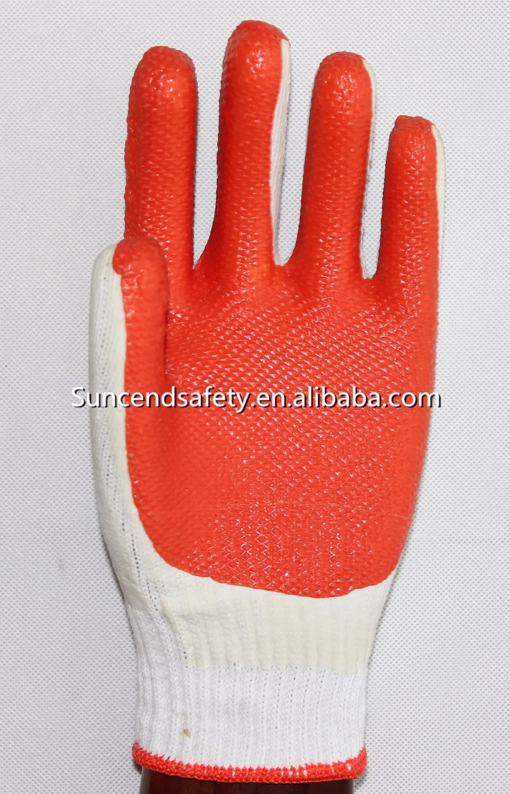 Suncend Cheap Oil Resistant Bleached White Cotton Knit Red Rubber