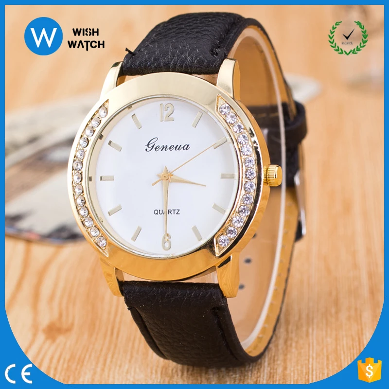 

5137 Hot 2017 Fashion Women Dress Watch Stylish Women Clock Casual Quartz Watches wholesale geneva watch, Green;pick;black;yellow;blue;red;brown;white etc