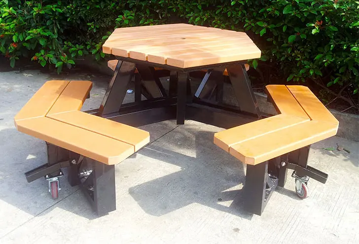New Design 304 Stainless Steel Bench Legs With Hdpe Plastic Wood