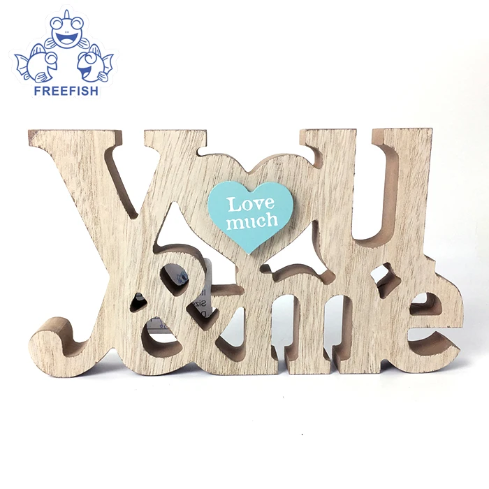 Custom Home Decorative Wooden Letter Stand,Wooden Words/letters Free Standing "you&me" Wedding