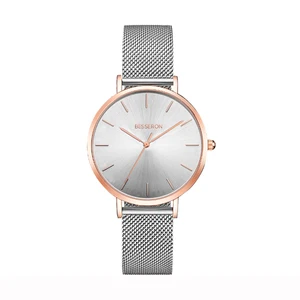 Rose gold silver japan movt quartz watch stainless steel bezel top brand very simple high quality coating hand watches