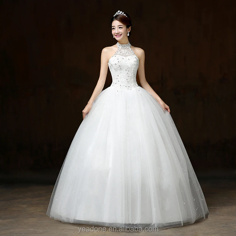 

Chinese Factory Directly Supply Halter Tulle Wedding Dresses