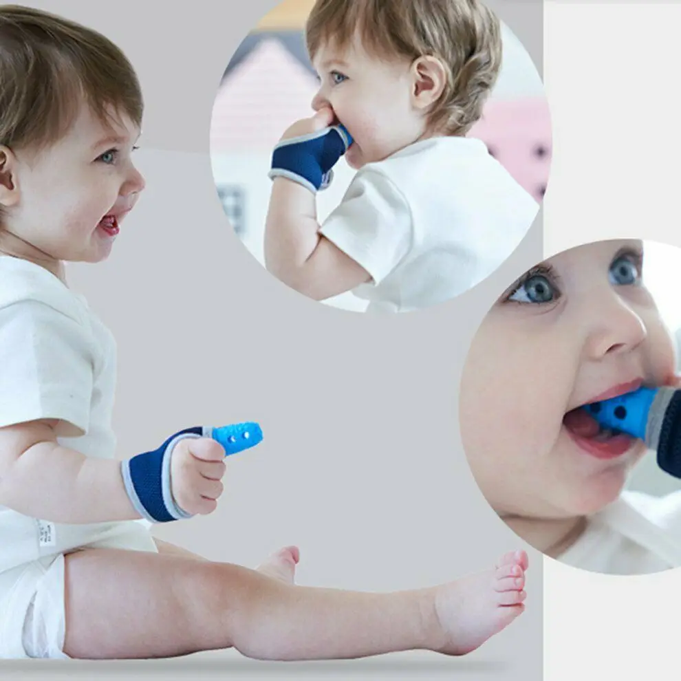 Baby Care Silicone Healthy Thumb Gloves Prevent Stop Finger Sucking Teether 0U 