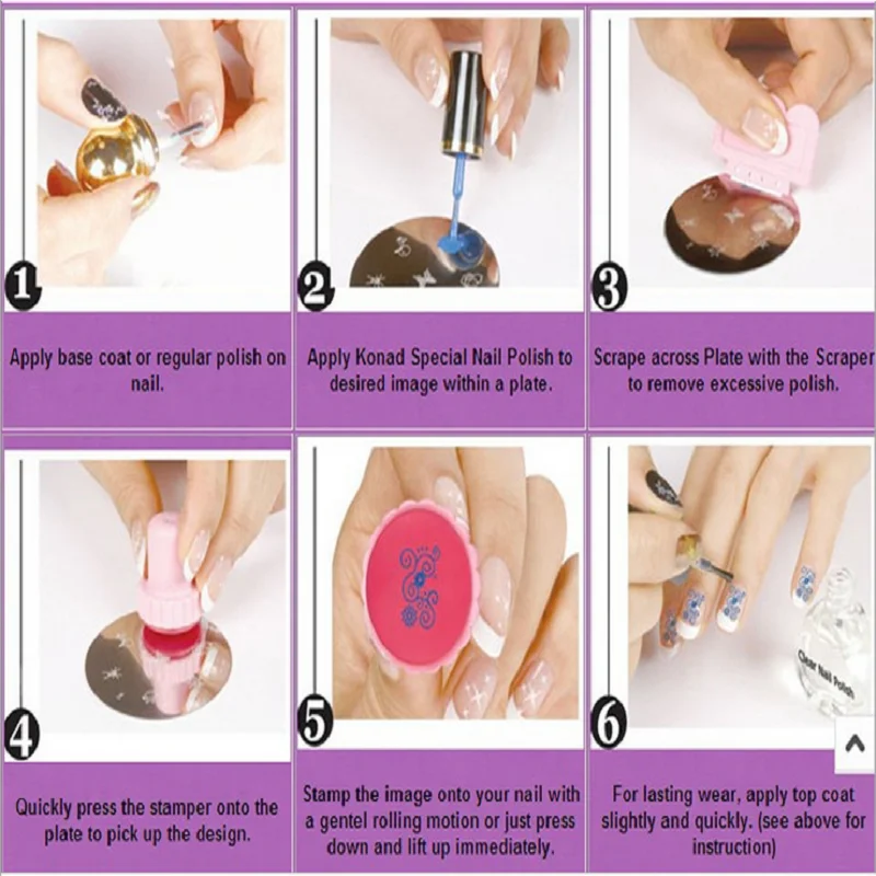 Nail Art Stamping Kit 10 Manicure Plate Set With Polish Stamper And