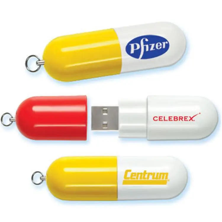 

china new products usb stick plastic capsule shaped USB flash drive capsule for promotion