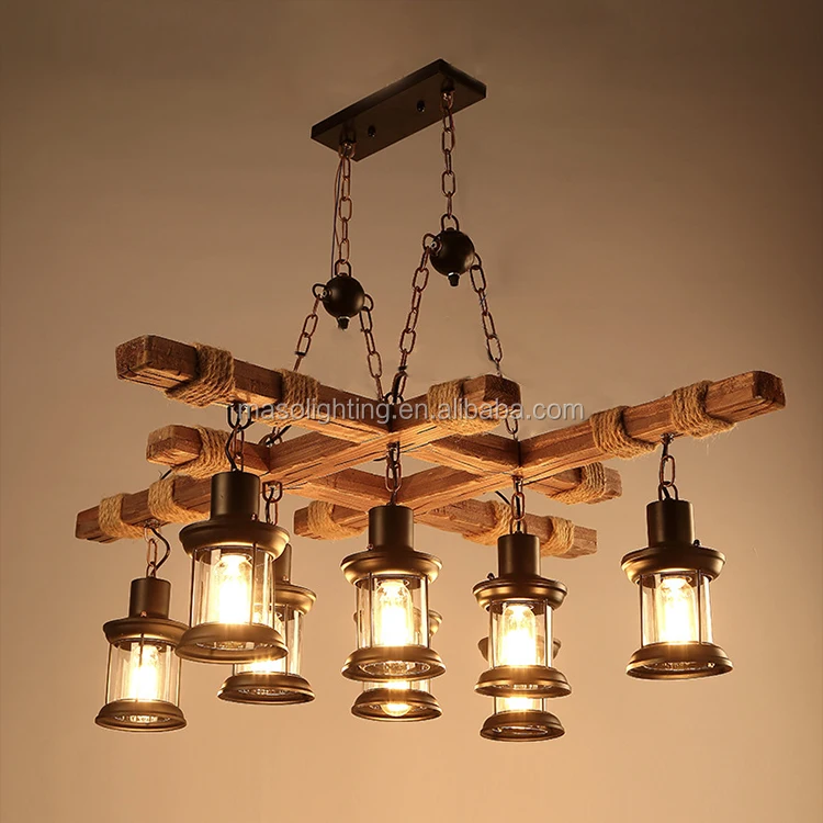
Antique Edison Light Bulb vintage chandelier wood Loft E27 glass chandeliers & pendant lights for bar/home/cafe 