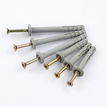 Metal Wall Anchors nylon hammer drive anchor with nail screw yellow zinc universal Metal Wall Anchors nylon hammer drive anchor with nail screw yellow zinc universal