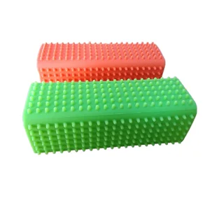 Image of Pet hair remover grooming tool cat dog massage rubber comb fur slicker brush