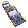 Hot sale custom made popular design 3 parts inflatable obstacle course races with tunne for kids with hand printing