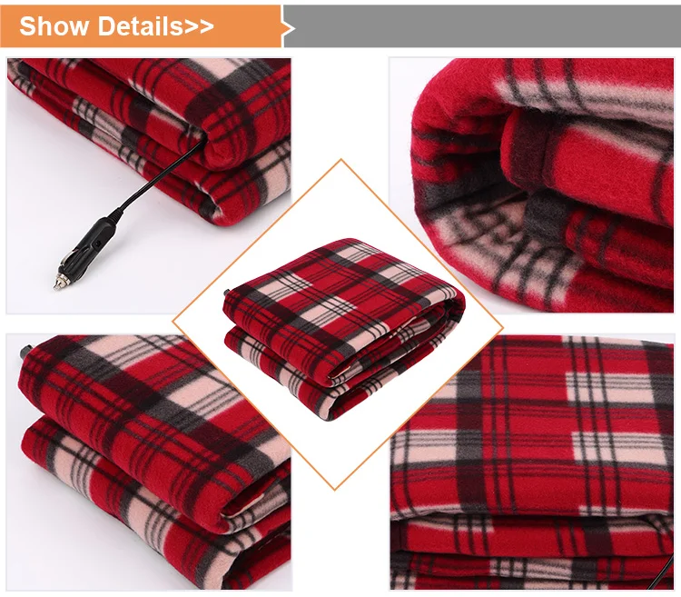 12v 24v Electric Car Heating Blanket Auto Use Blanket Checked Polar