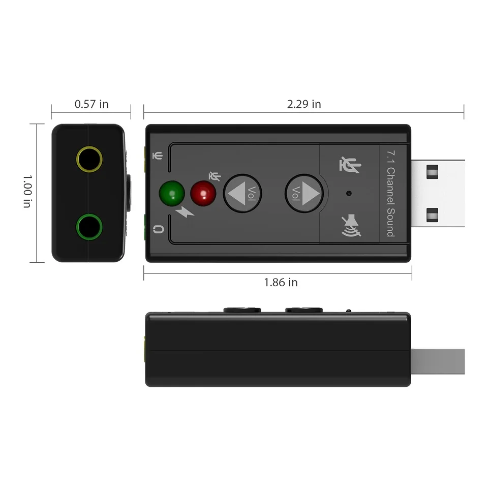 7.1 External Usb Sound Card Usb Ke Jack Headphone 3.5mm Audio Adapter