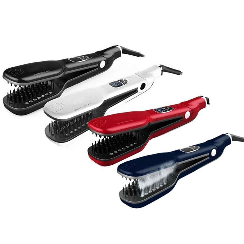 

2019 innovative product LCD Display Argan Oil vapour steam hair straightener and hair straightener brush