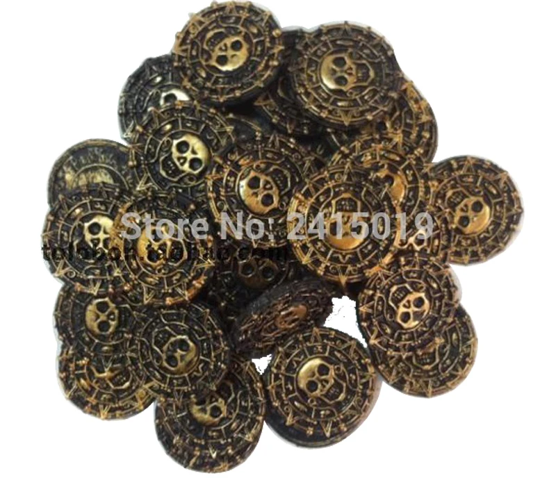 Cheap cool plastic antique gold pirates of the caribbean AZTEC coin coins for kids Birthday Halloween party favors games