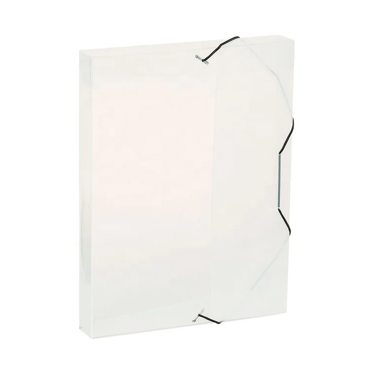 
A4 Plastic Translucent Clear Elasticated Document Box File for Filing and Storage 