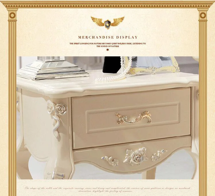 high quality bed Fashion European French Carved bed nightstands p10137