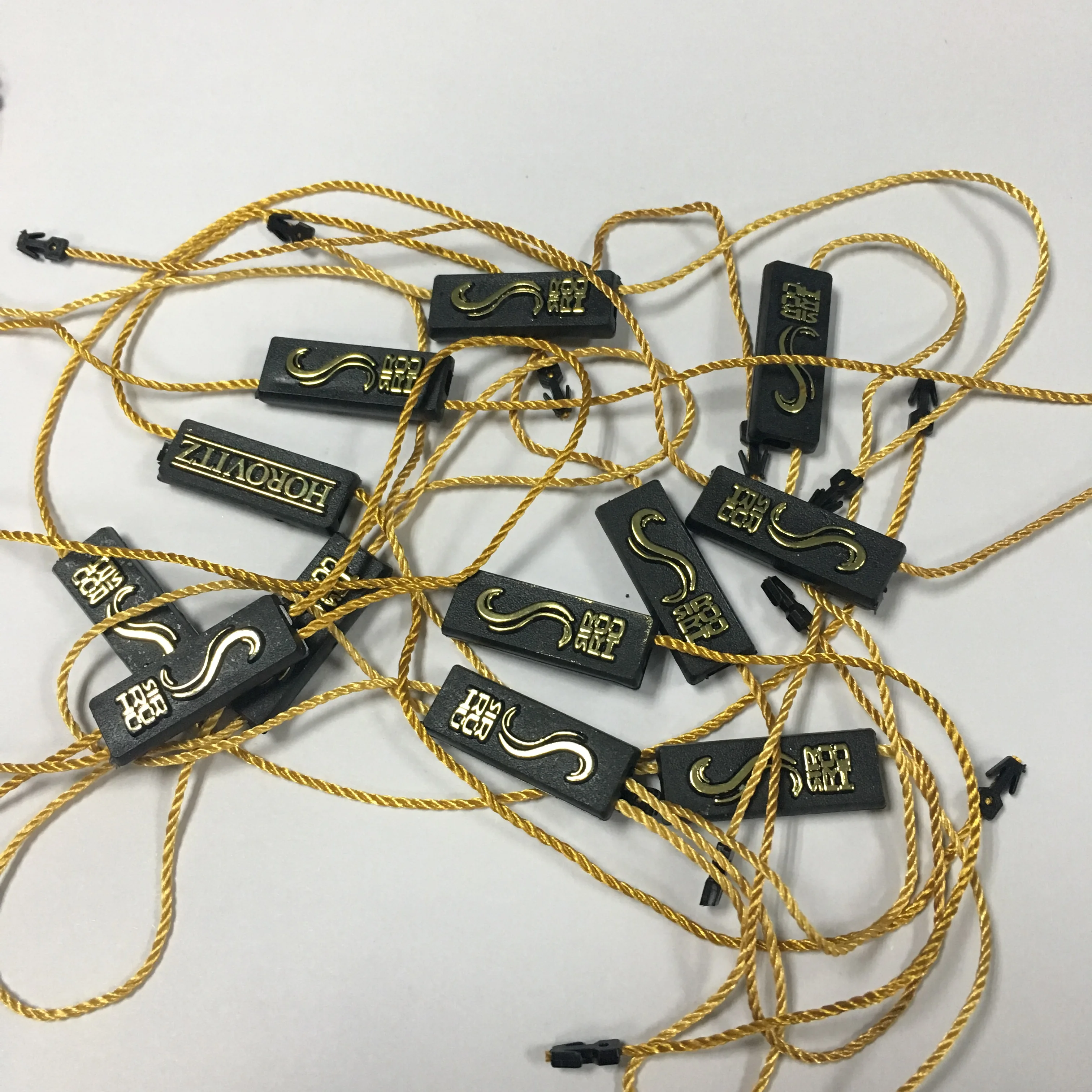 

custom plastic tag string lock elastic loop garment seal tags, Customized color