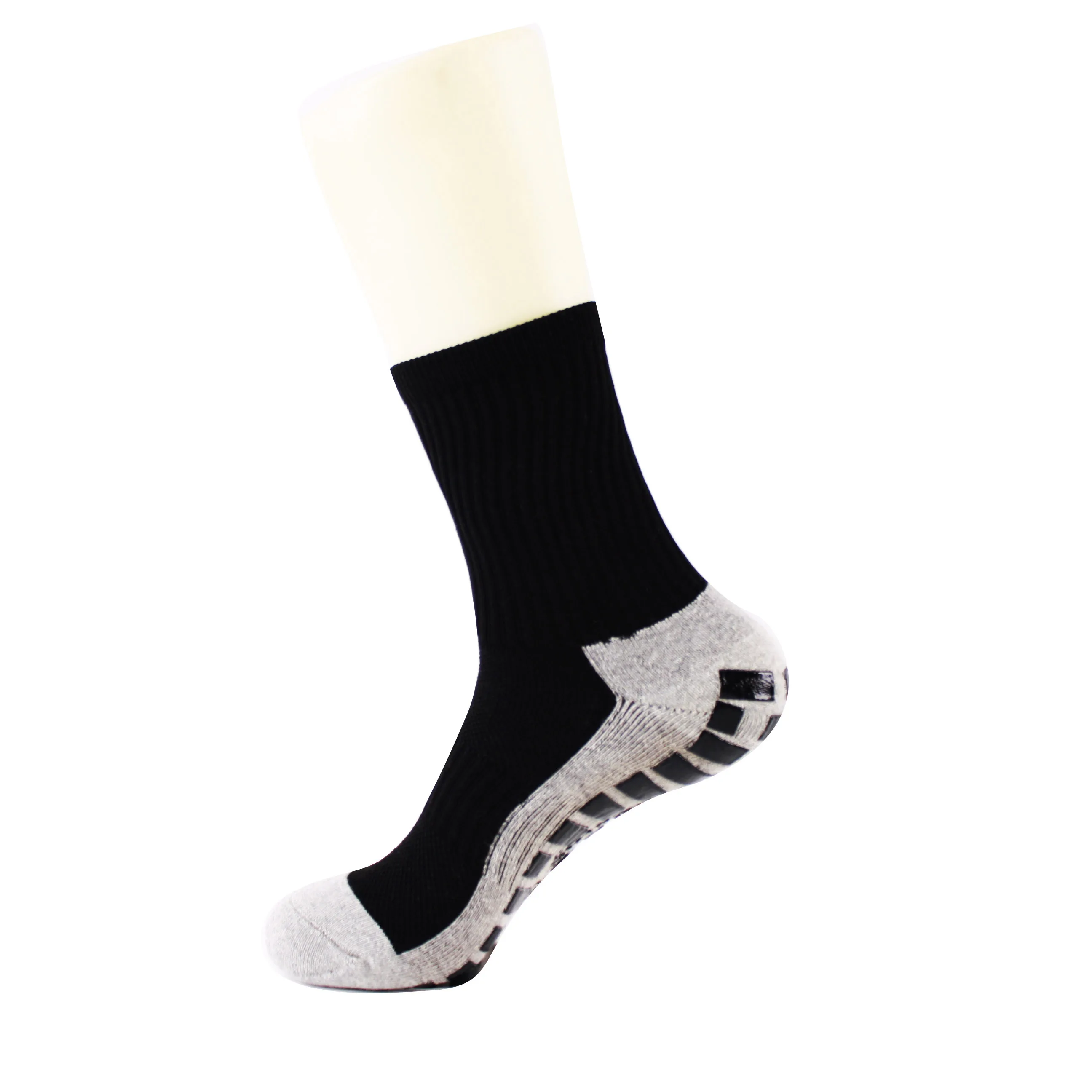 

black anti-slip custom men trampoline socks with silicon grip, Custom color